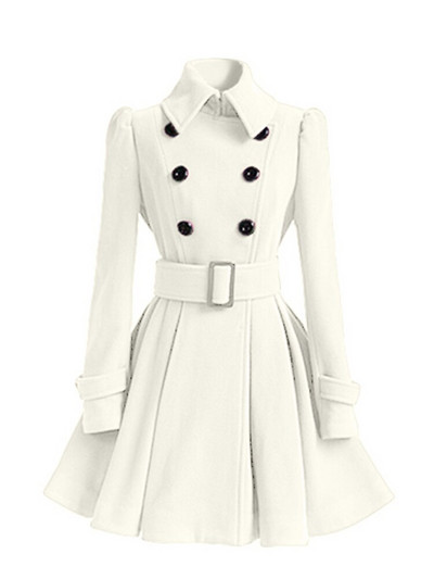 Aelegantmis rudens ziemas vintage sievietes vilnas mētelis Klasisks garš trenča mētelis ar jostu Biroja dāmu ikdienas biznesa virsdrēbes