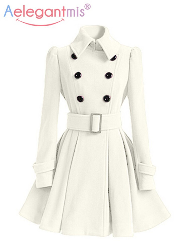 Aelegantmis rudens ziemas vintage sievietes vilnas mētelis Klasisks garš trenča mētelis ar jostu Biroja dāmu ikdienas biznesa virsdrēbes
