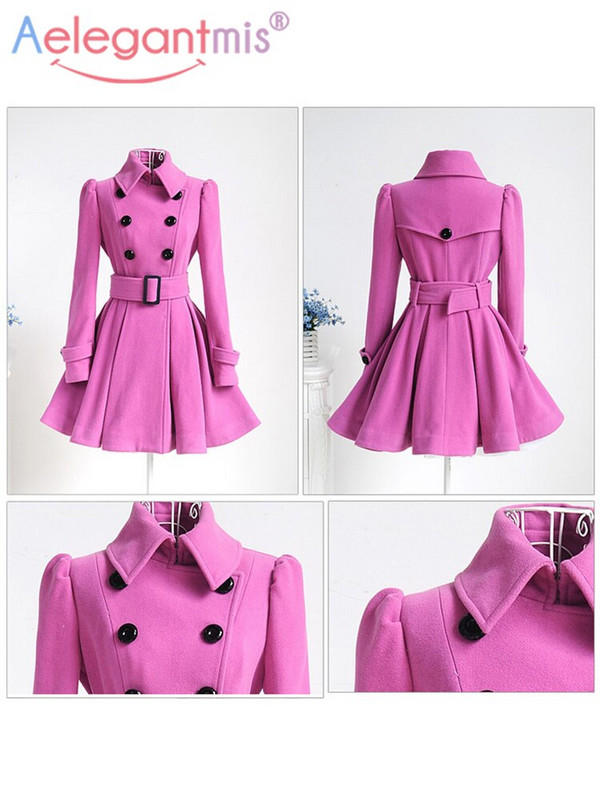 Aelegantmis rudens ziemas vintage sievietes vilnas mētelis Klasisks garš trenča mētelis ar jostu Biroja dāmu ikdienas biznesa virsdrēbes