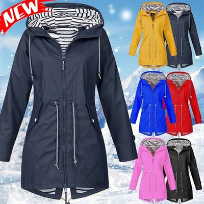 Női divat minden évszakban szabadban, laza, nagyméretű kapucnis kabát szélálló kabát hegymászó széldzseki