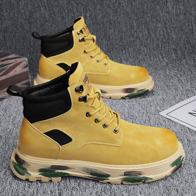 Ανδρικές χειμερινές μπότες με ψηλό λογότυπο και κορδόνια