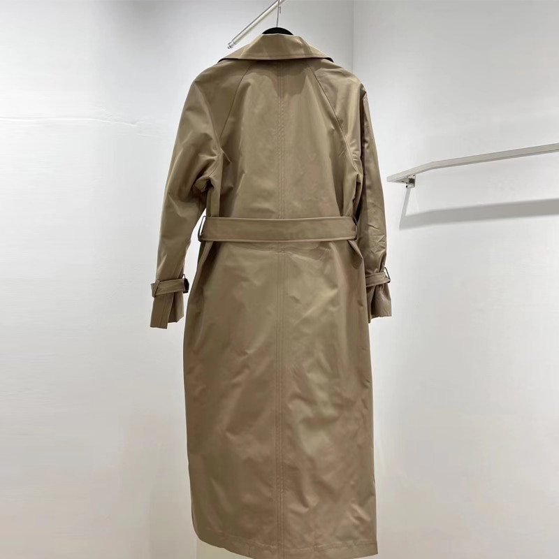 Modishdutti 2022. gada pavasara rudens sieviešu modes brīvs, divrindu jostu trenšjaka sievietēm, masīva, vienkārša, ikdienas vējjaka