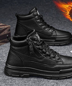 Vīriešu ziemas zābaki ar oderi un rāvējslēdzēja aizdari