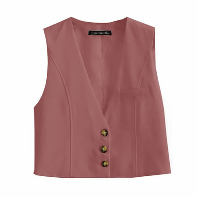 Modes biroja apģērbs, pogāms mētelis sieviešu veste vienkrāsains vintage dziļš V kakla izgriezums bez piedurknēm sieviešu veste Virsdrēbes eleganti topi