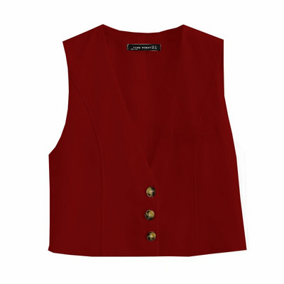 Modes biroja apģērbs, pogāms mētelis sieviešu veste vienkrāsains vintage dziļš V kakla izgriezums bez piedurknēm sieviešu veste Virsdrēbes eleganti topi