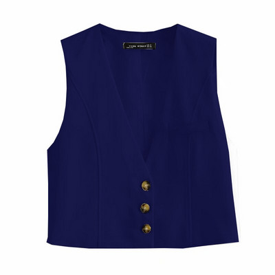 Modes biroja apģērbs, pogāms mētelis sieviešu veste vienkrāsains vintage dziļš V kakla izgriezums bez piedurknēm sieviešu veste Virsdrēbes eleganti topi