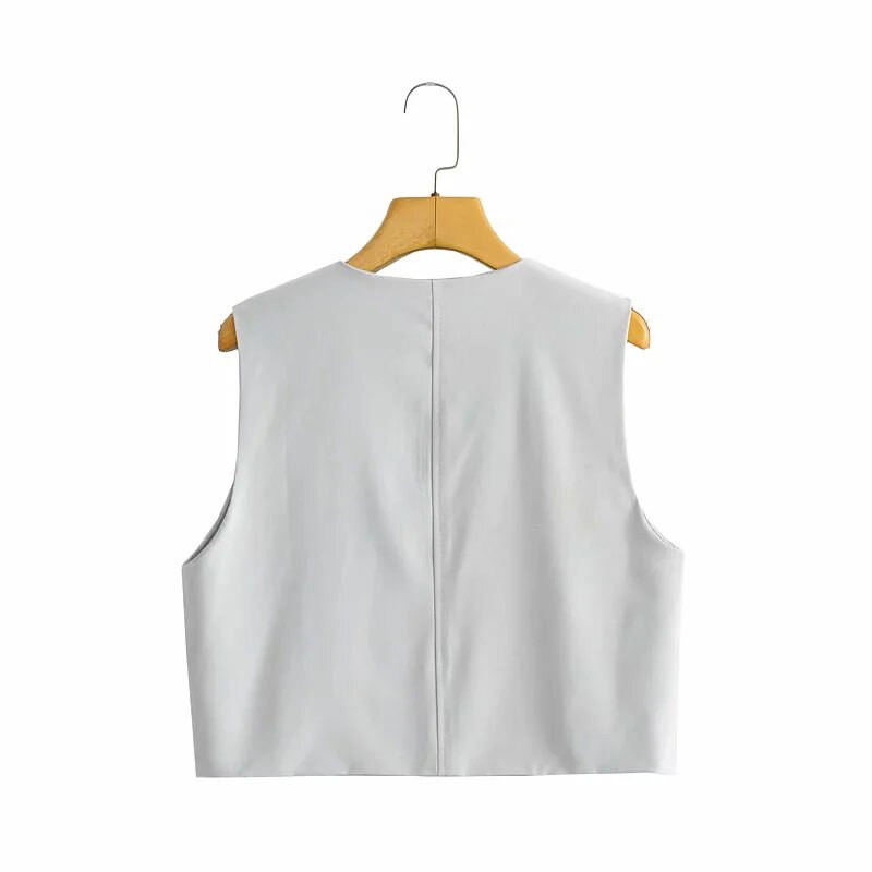 Modes biroja apģērbs, pogāms mētelis sieviešu veste vienkrāsains vintage dziļš V kakla izgriezums bez piedurknēm sieviešu veste Virsdrēbes eleganti topi