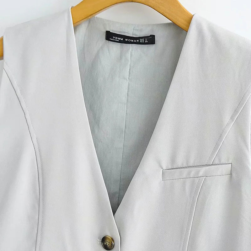 Modes biroja apģērbs, pogāms mētelis sieviešu veste vienkrāsains vintage dziļš V kakla izgriezums bez piedurknēm sieviešu veste Virsdrēbes eleganti topi