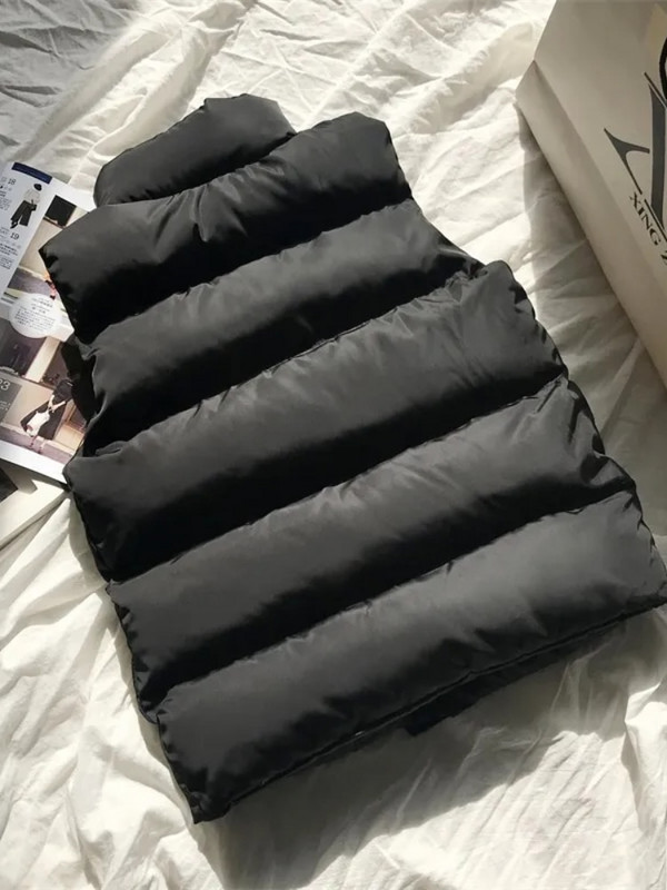 Sieviešu ziemas siltas kokvilnas polsterētas vestes bez piedurknēm parka jaka