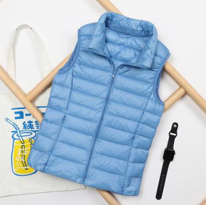 2022 Νέο Γυναικείο Φθινοπωρινό Γιλέκο Εξαιρετικά Ανοιχτό πουπουλένιο Λευκό Παλτό Πάρκα Γυναικείο Αμάνικο Γιλέκο Plus Size 3XL