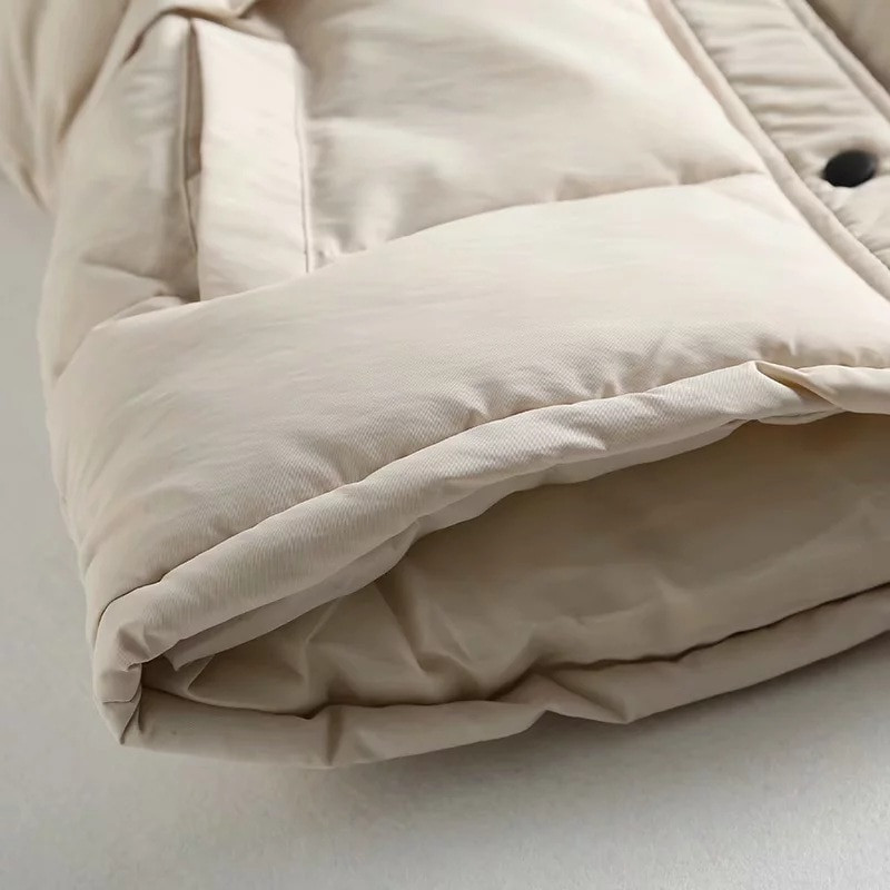 2022 Φθινόπωρο Χειμώνας Γυναικείο Μασίφ φαρδύ γιλέκο με κορδόνι γιακά Μακρύ γιλέκο Μπουφάν Βαμβακερό γυναικείο αντιανεμικό ζεστό γιλέκο