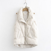Πλούσιο μέγεθος Winter Down Puffer Γυναικείο γιλέκο Casual Αμάνικο μπουφάν παντός τύπου Χειμερινό μακρύ σώμα ζεστό γιλέκο Χειμερινό αμάνικο