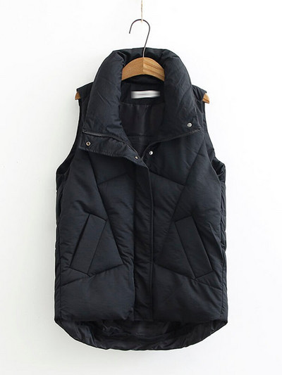 Πλούσιο μέγεθος Winter Down Puffer Γυναικείο γιλέκο Casual Αμάνικο μπουφάν παντός τύπου Χειμερινό μακρύ σώμα ζεστό γιλέκο Χειμερινό αμάνικο