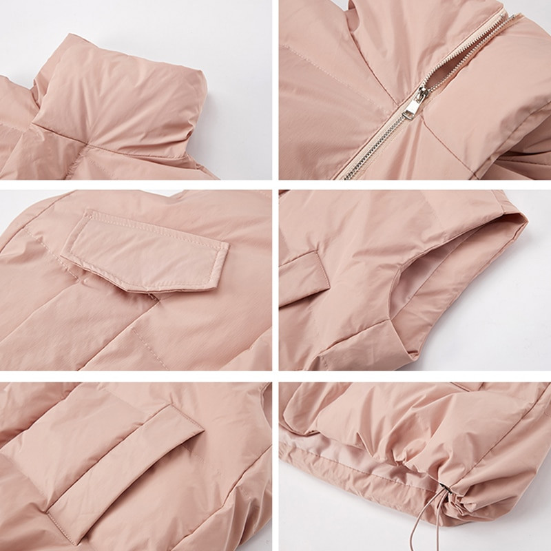 Brīvas sieviešu jakas bez piedurknēm, masīvas sieviešu jakas ar nolaižamu apkakli. Sieviešu ziemas veste korejiešu stila liela izmēra veste sievietēm 2021