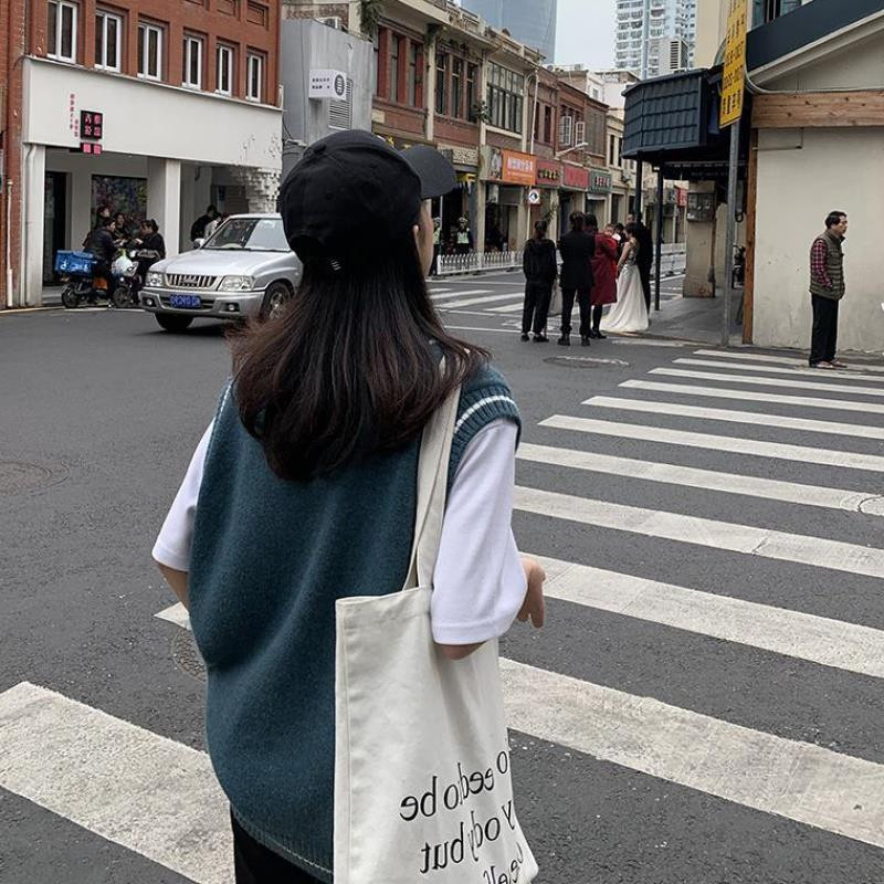 Γιλέκα Γυναικεία Απλά Κλασικά BF Πλεκτά Πανωφόρια Άνοιξη Φθινοπωρινό Γυναικείο Young Lovely All-match Ριγέ Μαθήτριες Αμάνικο μπουφάν