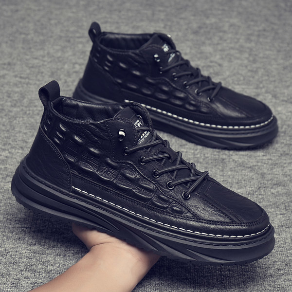 Ανδρικά παπούτσια φθινοπώρου-χειμώνα με κορδόνια και επίπεδη σόλα
