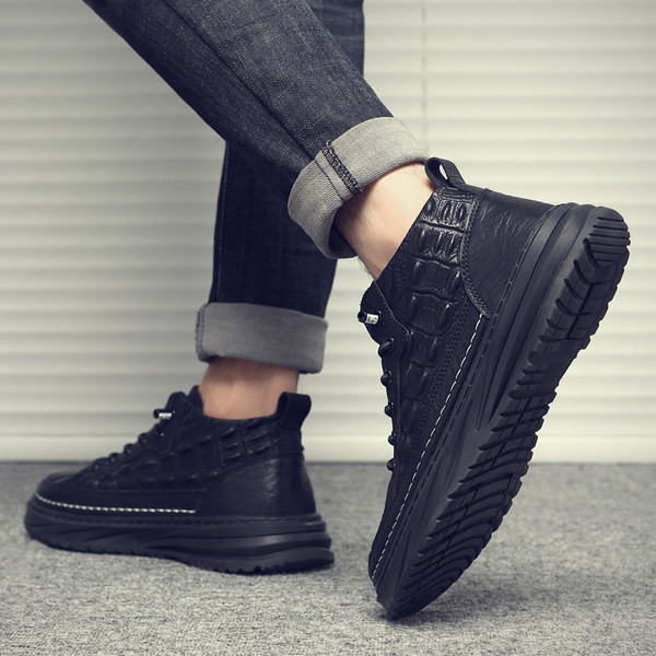 Ανδρικά παπούτσια φθινοπώρου-χειμώνα με κορδόνια και επίπεδη σόλα