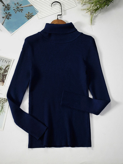 JMPRS Απλό γυναικείο πουλόβερ με ζιβάγκο πουλόβερ χειμερινής μόδας Ελαστικό πλεκτό γυναικείο πουλόβερ casual μασίφ μαύρα γυναικεία βασικά μπλουζάκια