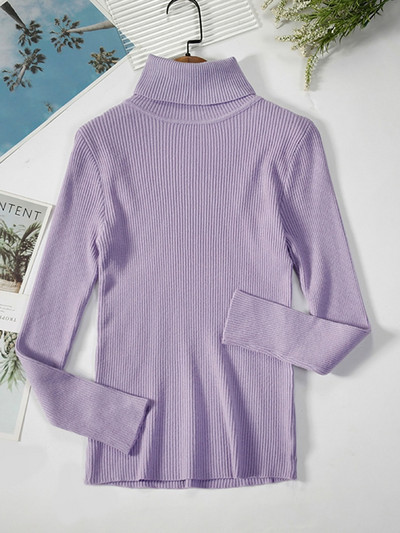 JMPRS Απλό γυναικείο πουλόβερ με ζιβάγκο πουλόβερ χειμερινής μόδας Ελαστικό πλεκτό γυναικείο πουλόβερ casual μασίφ μαύρα γυναικεία βασικά μπλουζάκια