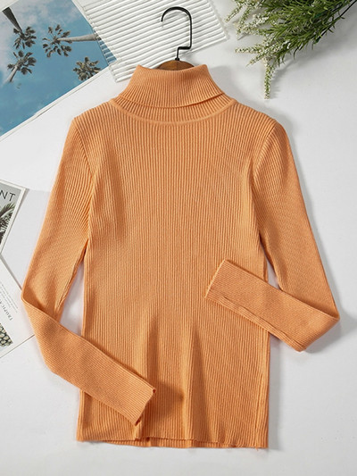 JMPRS Απλό γυναικείο πουλόβερ με ζιβάγκο πουλόβερ χειμερινής μόδας Ελαστικό πλεκτό γυναικείο πουλόβερ casual μασίφ μαύρα γυναικεία βασικά μπλουζάκια