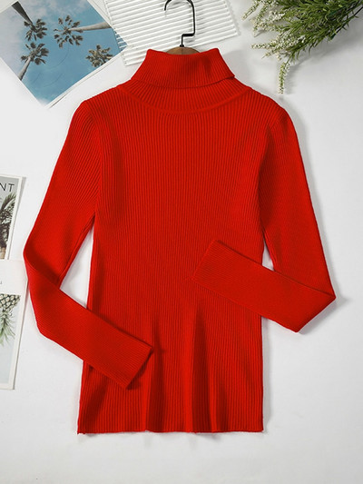 JMPRS Απλό γυναικείο πουλόβερ με ζιβάγκο πουλόβερ χειμερινής μόδας Ελαστικό πλεκτό γυναικείο πουλόβερ casual μασίφ μαύρα γυναικεία βασικά μπλουζάκια