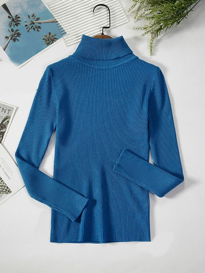 JMPRS Απλό γυναικείο πουλόβερ με ζιβάγκο πουλόβερ χειμερινής μόδας Ελαστικό πλεκτό γυναικείο πουλόβερ casual μασίφ μαύρα γυναικεία βασικά μπλουζάκια