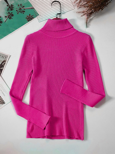 JMPRS Απλό γυναικείο πουλόβερ με ζιβάγκο πουλόβερ χειμερινής μόδας Ελαστικό πλεκτό γυναικείο πουλόβερ casual μασίφ μαύρα γυναικεία βασικά μπλουζάκια