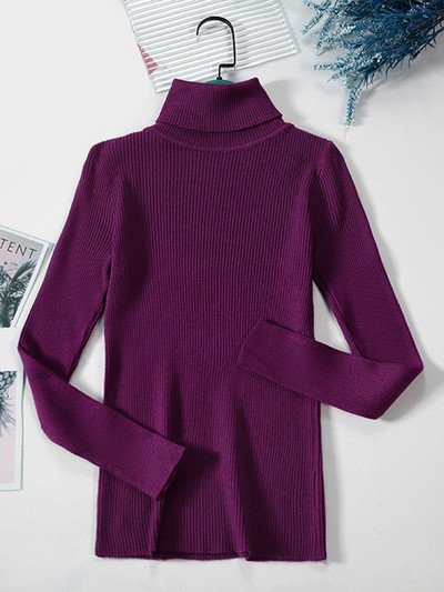 JMPRS Απλό γυναικείο πουλόβερ με ζιβάγκο πουλόβερ χειμερινής μόδας Ελαστικό πλεκτό γυναικείο πουλόβερ casual μασίφ μαύρα γυναικεία βασικά μπλουζάκια