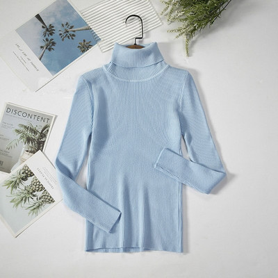 Γυναικεία πουλόβερ με ζιβάγκο Φθινοπωρινό Χειμώνα Κορεάτικο λεπτό πουλόβερ Γυναικείες βασικές μπλούζες Casual μαλακό πλεκτό πουλόβερ Μαλακό ζεστό πουλόβερ