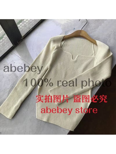 Nova modna ženska odjeća za proljeće i ljeto 2022., četvrtasti ovratnik, punih rukava, elastični seksi pulover visokog struka WK080