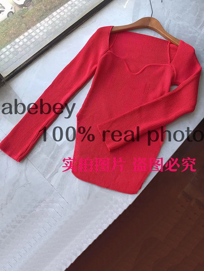 Nova modna ženska odjeća za proljeće i ljeto 2022., četvrtasti ovratnik, punih rukava, elastični seksi pulover visokog struka WK080