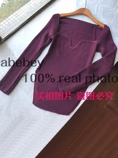 Nova modna ženska odjeća za proljeće i ljeto 2022., četvrtasti ovratnik, punih rukava, elastični seksi pulover visokog struka WK080