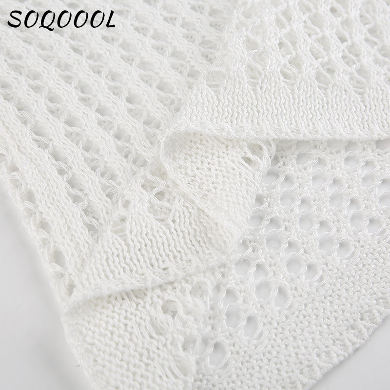 Vintage labavi izdubljeni pleteni puloveri Ženska ležerna Y2K odjeća 2022. Majice s kratkim rukavima Ljetne majice Puloveri Fairycore Grunge Pletiva