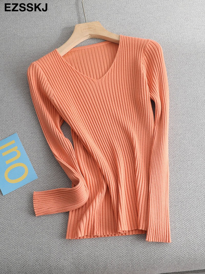 2022 βασικό χειμερινό πουλόβερ φθινοπωρινό χειμερινό πουλόβερ Γυναικείο πλεκτό πουλόβερ λεπτό μακρυμάνικο πουλόβερ badycon φθηνό