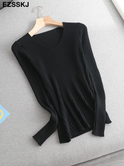 2022 βασικό χειμερινό πουλόβερ φθινοπωρινό χειμερινό πουλόβερ Γυναικείο πλεκτό πουλόβερ λεπτό μακρυμάνικο πουλόβερ badycon φθηνό