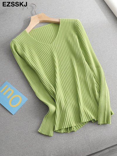 2022 βασικό χειμερινό πουλόβερ φθινοπωρινό χειμερινό πουλόβερ Γυναικείο πλεκτό πουλόβερ λεπτό μακρυμάνικο πουλόβερ badycon φθηνό