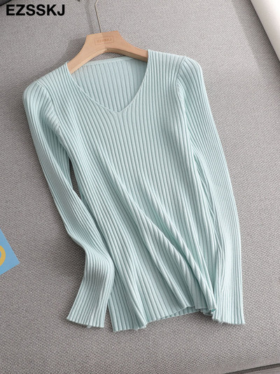 2022 βασικό χειμερινό πουλόβερ φθινοπωρινό χειμερινό πουλόβερ Γυναικείο πλεκτό πουλόβερ λεπτό μακρυμάνικο πουλόβερ badycon φθηνό