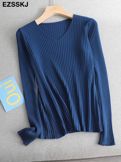 2022 βασικό χειμερινό πουλόβερ φθινοπωρινό χειμερινό πουλόβερ Γυναικείο πλεκτό πουλόβερ λεπτό μακρυμάνικο πουλόβερ badycon φθηνό