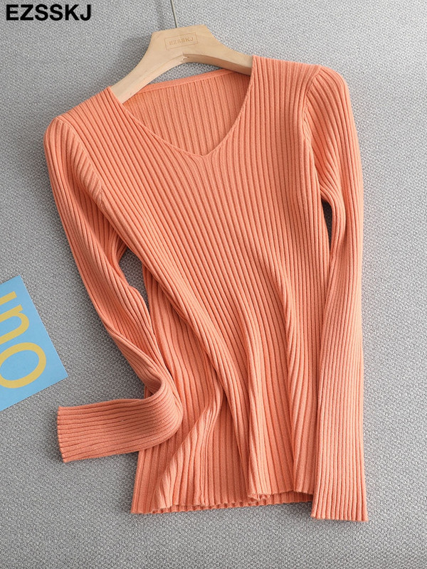 2022 βασικό χειμερινό πουλόβερ φθινοπωρινό χειμερινό πουλόβερ Γυναικείο πλεκτό πουλόβερ λεπτό μακρυμάνικο πουλόβερ badycon φθηνό