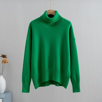 GIGOGOU CHIC Sieviešu džemperis ar apkakli rudens ziemas biezi silti džemperi, lielizmēra, brīvi trikotāžas džemperi, sieviešu vilkšana