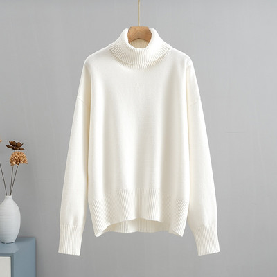 GIGOGOU CHIC Sieviešu džemperis ar apkakli rudens ziemas biezi silti džemperi, lielizmēra, brīvi trikotāžas džemperi, sieviešu vilkšana