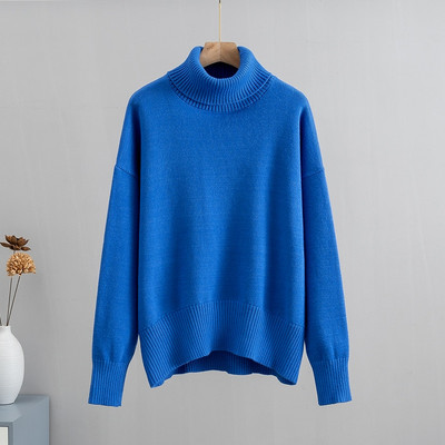 GIGOGOU CHIC Sieviešu džemperis ar apkakli rudens ziemas biezi silti džemperi, lielizmēra, brīvi trikotāžas džemperi, sieviešu vilkšana