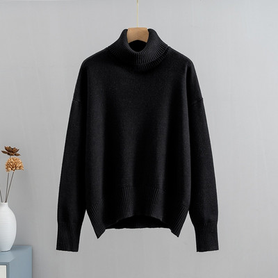 GIGOGOU CHIC Sieviešu džemperis ar apkakli rudens ziemas biezi silti džemperi, lielizmēra, brīvi trikotāžas džemperi, sieviešu vilkšana