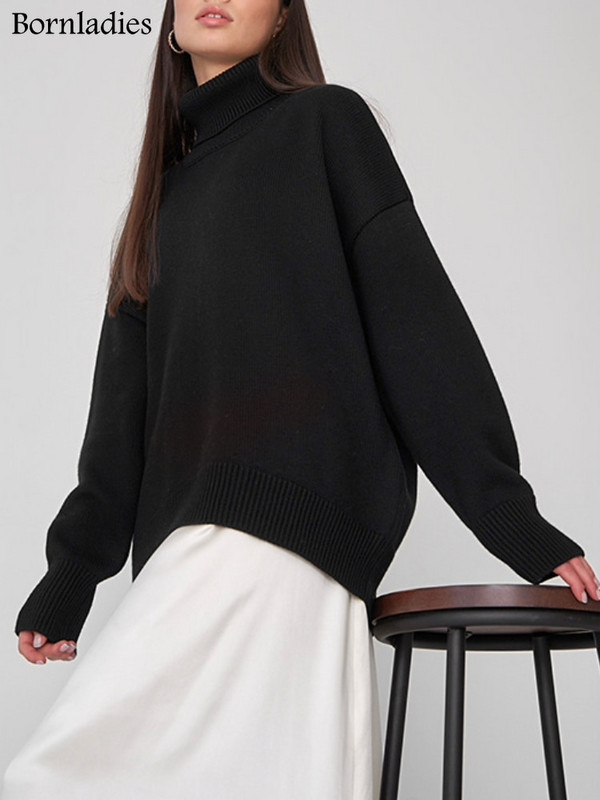 Bornladies sieviešu džemperis ar bruņurupuču apkakli