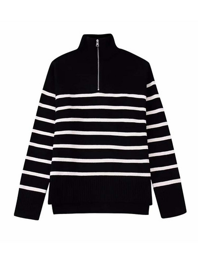 Klkxmyt sieviešu džemperis, 2022. gada modes svītrains, brīvs rāvējslēdzējs, adāms džemperis Vintage ar garām piedurknēm, asimetrijas sieviešu džemperi