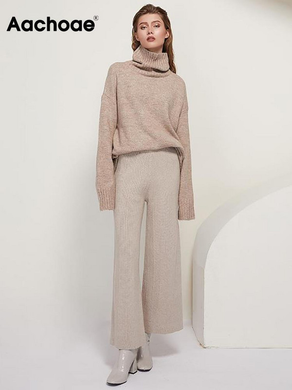 Aachoae rudens ziemas sieviešu trikotāžas vilnas džemperi ar bruņurupuci