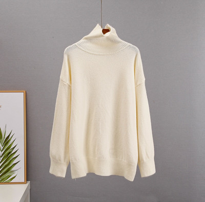 Hirsionsan elegáns teknős nyakú őszi téli pulóver női puha, meleg alap kötött pulóver, 12 színű, laza, alkalmi női pulóver