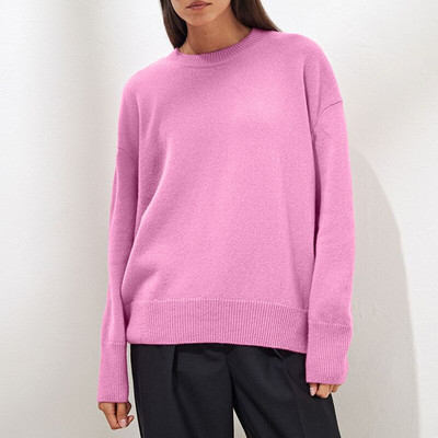 WYWM Κασμίρ Κομψό Γυναικείο πουλόβερ Πλεκτό Πλεκτό Βασικό Πουλόβερ O Λαιμός Χαλαρό Μαλακό Γυναικείο Πλεκτό Πλεκτό