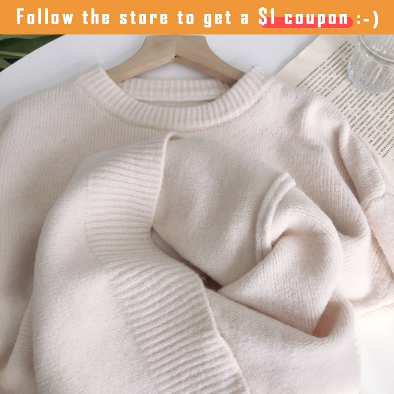 WYWM Κασμίρ Κομψό Γυναικείο πουλόβερ Πλεκτό Πλεκτό Βασικό Πουλόβερ O Λαιμός Χαλαρό Μαλακό Γυναικείο Πλεκτό Πλεκτό