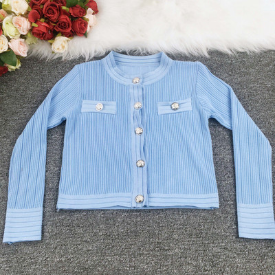 Γυναικεία πουλόβερ με μακρυμάνικη πλεκτή ζακέτα με κομψά κουμπιά Γυναικείο παλτό 2021